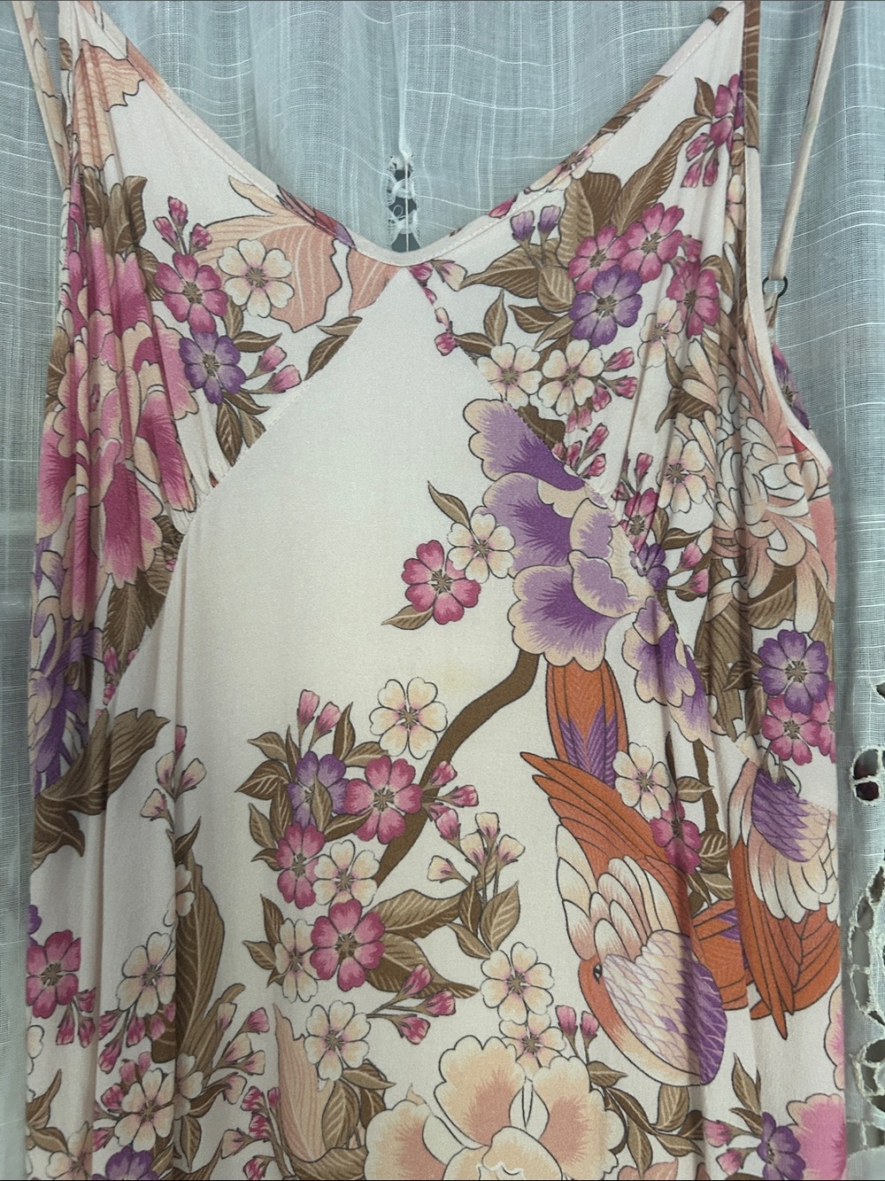 Spell and the Gypsy Blue skies Cream Floral Midi slip dress - Picture 5 of 10